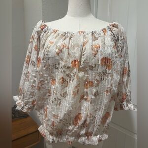 NWT Beautiful Floral Off-Shoulder Blouse